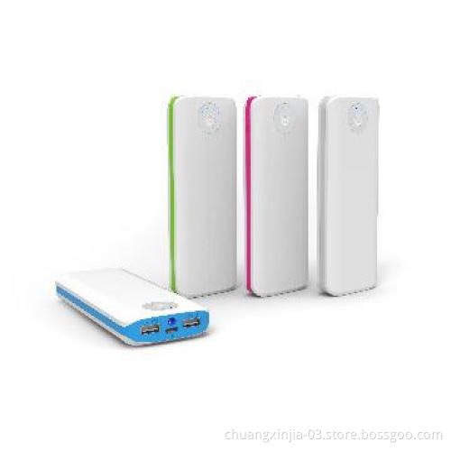 double USB output portable power bank with LED torch iphone/ipad/sony